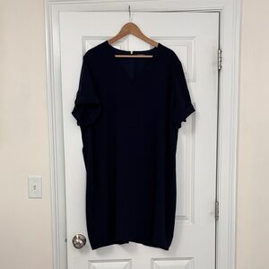 Lauren Ralph Lauren Midnight Blue V-Neck Dress